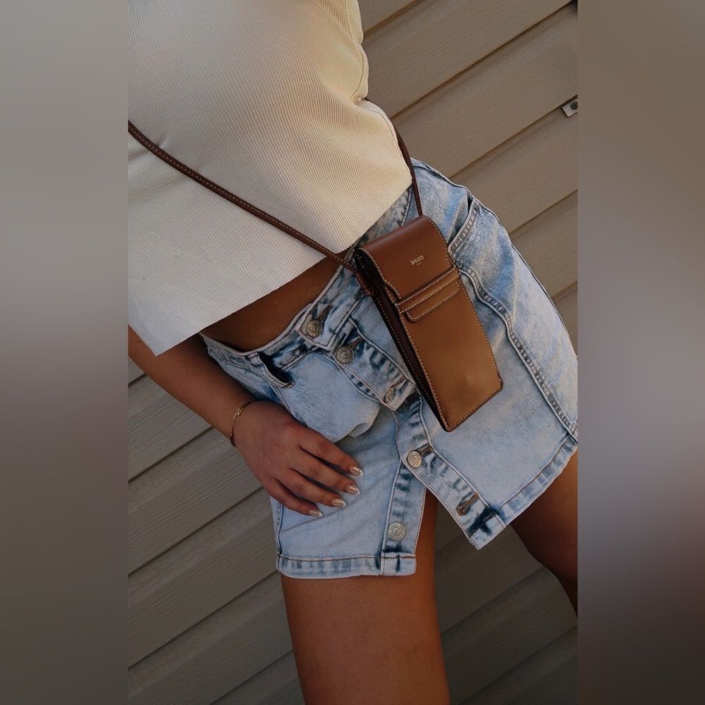 Button up denim skirt